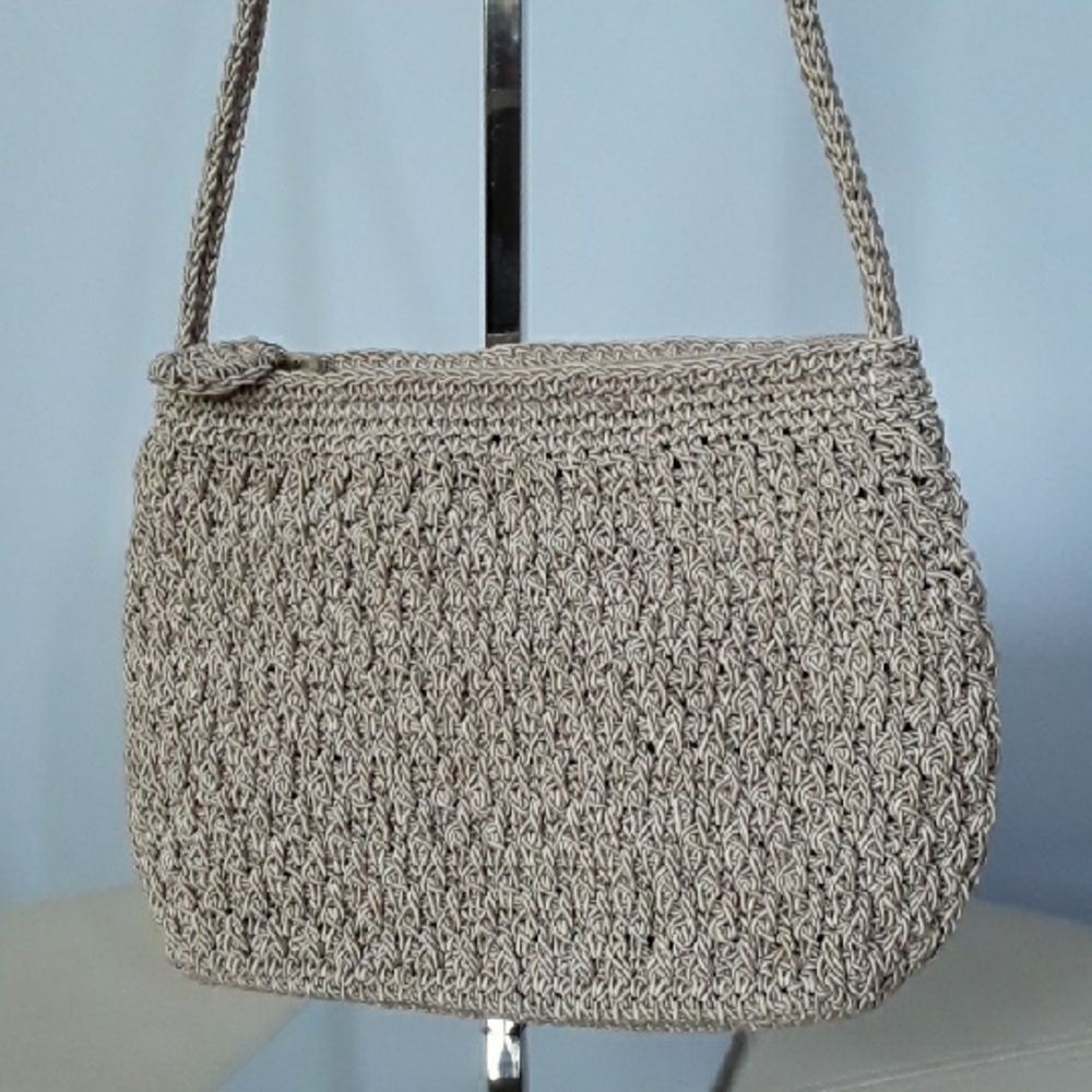 LIZ CLAIBORNE Crochet Handbag, Natural Tan